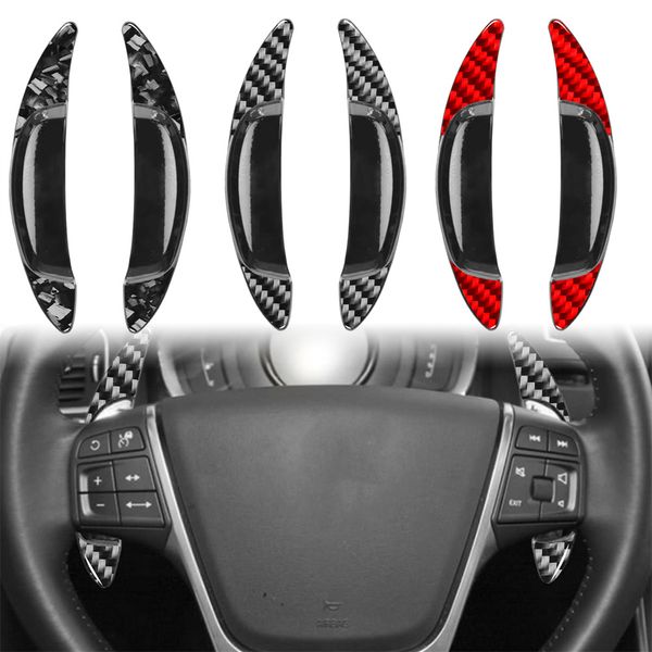 Controle de controle de volante de carbono Acessórios modificados Mudar paddle para Volvo S60 V60 XC60 XC90 18-23 Extensão de câmbio vermelho/forjado/preto