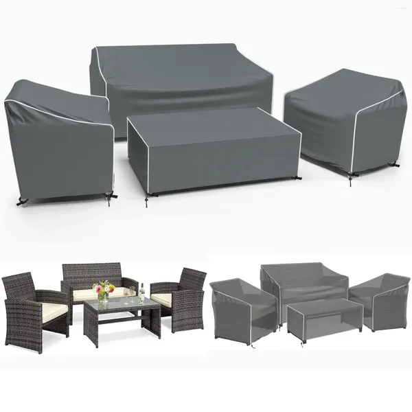 Coperture per sedie mobili da patio set impermeabile esterno grigio