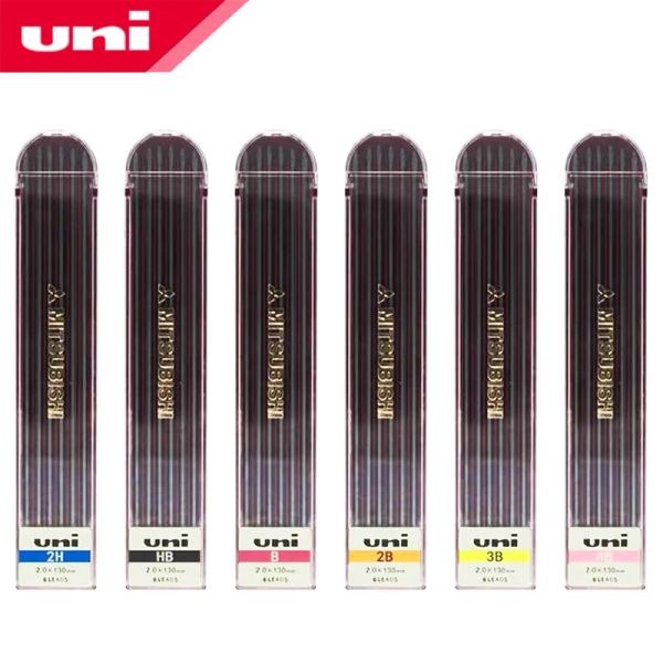 Matite 1pcs UNI Pencil Lead 2,0mm, adatto per il design ingegneristico MH500 e il disegno del lead matita HB/B/2B/3B/4B/2H/3H/4H/F