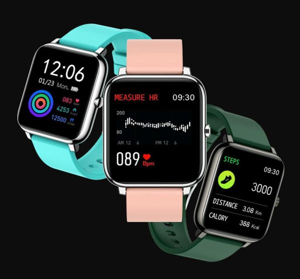 P22 Smart Watch Men Women Sport Clock Fitness Tracker Monitoraggio della frequenza cardiaca Monitoraggio Sleep Monitor IP67 Smartwatch per OPPO Android iOS1821201