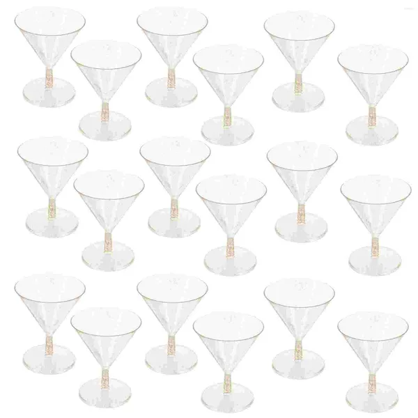 Copas descartáveis ​​palhas 20 PCs Party Party Martini óculos flautas de casamento Festival de plástico Fez Fezle