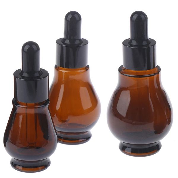 2024 1pc 10/20/30/ml di gocce di gocce ambra bottiglia di olio essenziale per profumi da pipetta a bottiglie a goccia vuota per contagocce in vetro ambra