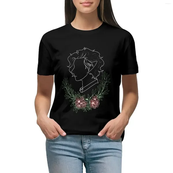Frauenpolos Baldur's Gate 3 Fanart - Astarion Blumenkranz T -Shirt süße Kleidung übergroßer Sommer für Frauen
