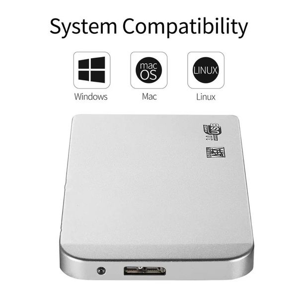 2024 2.5 Мобильный жесткий диск USB3.0 SATA3.0 1TB 2TB HDD Disco Duro Externo Внешние жесткие диски для ноутбука/Mac/xb