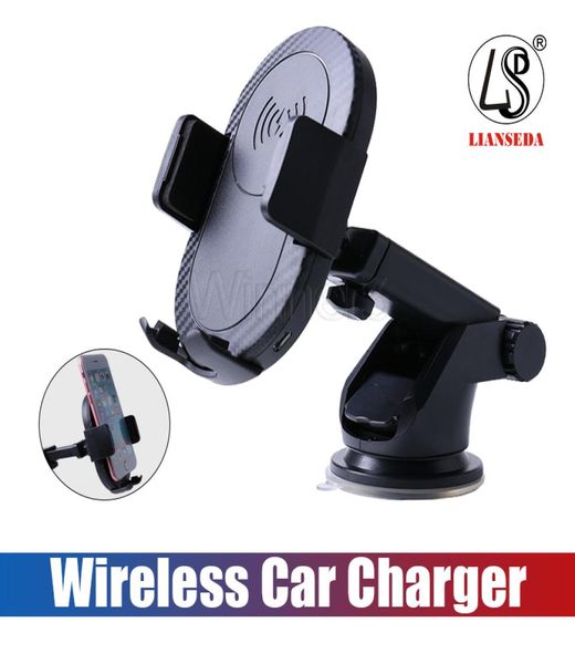 Caricabatteria da auto wireless veloce Qi 5W con supporto per telefono da auto con induzione automatica per presa d'aria per iPhone 8 Plus X Samsung S9S87156559