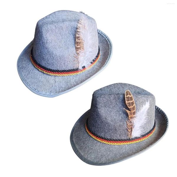 Boinas fedora chapéu para homens trilby panamá clássico vestido decoração cosplay cacurado brim cap coquetel par da praia eventos de viagem alemão