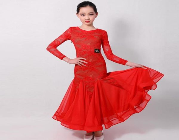 Standard Ballsaal Kleid für Kinder Ballsaal Tanzkleider Mädchen Walzer Kleid Fringe Danz Tragen Sie spanisches Kleid rotes Spanien Kinder Kleidung 9705987