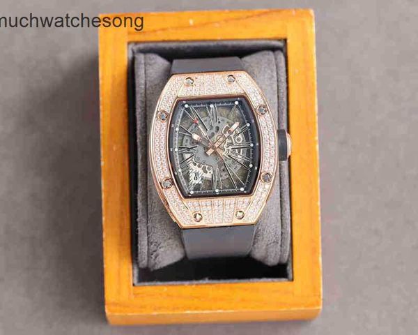 Männer schweizerische Luxus Uhren Richadmills Automatische Bewegung Watches Handgelenk Edelstahl Hülle Silikonmarke Uhr mit Nominal B