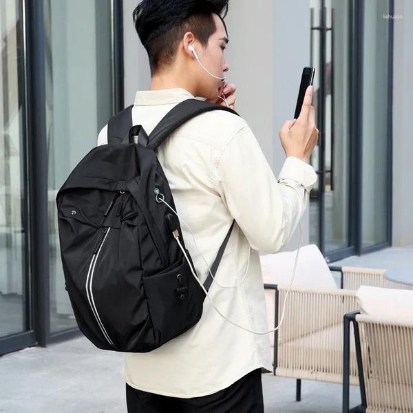 Рюкзак для мужчин, деловых путешествий, ткань Оксфорд, водонепроницаемая сумка для ноутбука большой вместимости, молодежная спортивная модная повседневная сумка