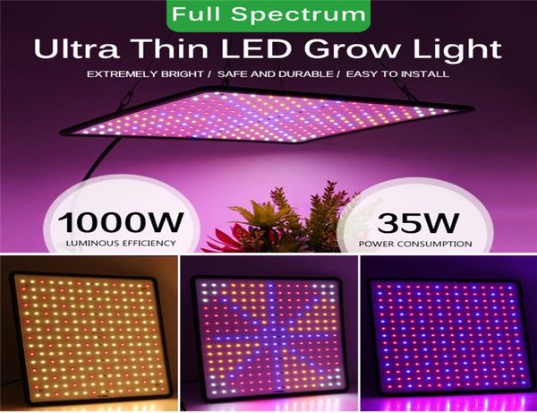 Lâmpadas de crescimento de 3500k 1000W Painel de luz LED Planta de lâmpada de phyto Luzes de chumbo de espectro completo para flores em crescimento interno ervas1874559