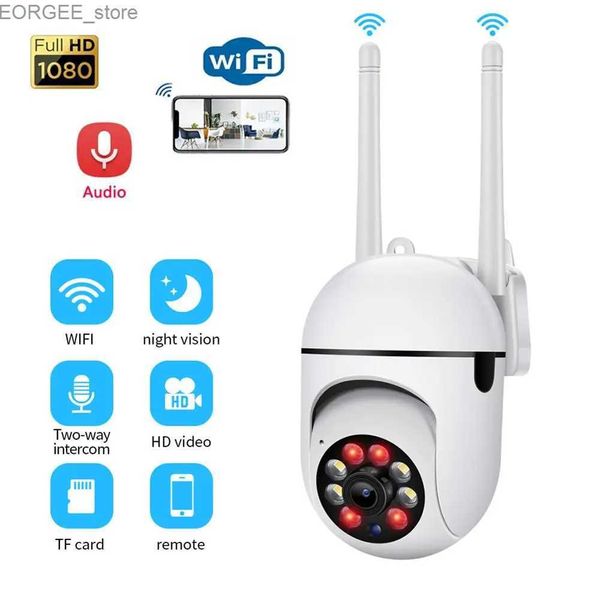 Outras câmeras CCTV Câmera de segurança Wi -Fi 720p IP Mini Câmera de segurança Proteção de segurança LED Visão noturna infravermelha Câmera colorida Y240403