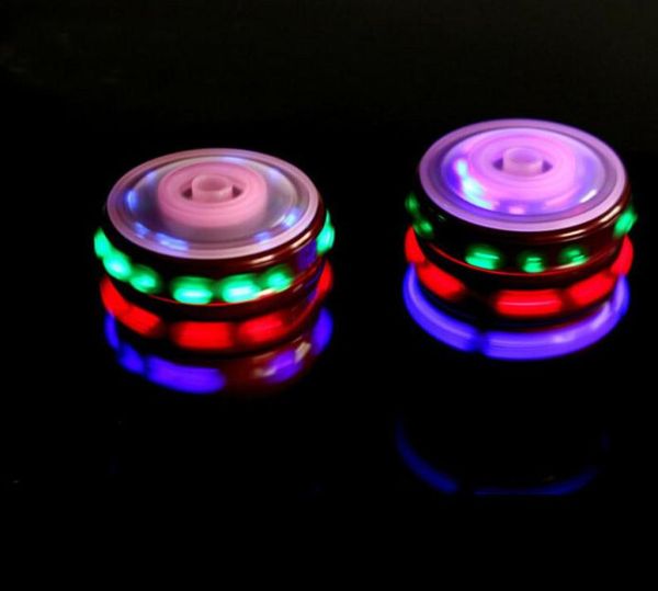 Perakende Led Oyuncaklar Çocuklar İçin UFO Single Lazer Led Renkli Işık Pegtop Gyro Spinning Üstü Klasik Müzik Damlası 6349365