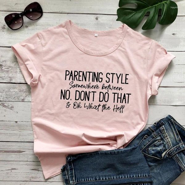 Magliette da donna stile genitoriale da qualche parte tra no non fare quella maglietta divertente per la festa della mamma
