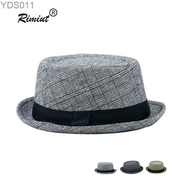 Secchio di cappelli a bordo largo nuovo primavera/estate vintage femminile e fedora da uomo a scacchi jazz a scacchi per adulti bowling classico chapeau yq240403