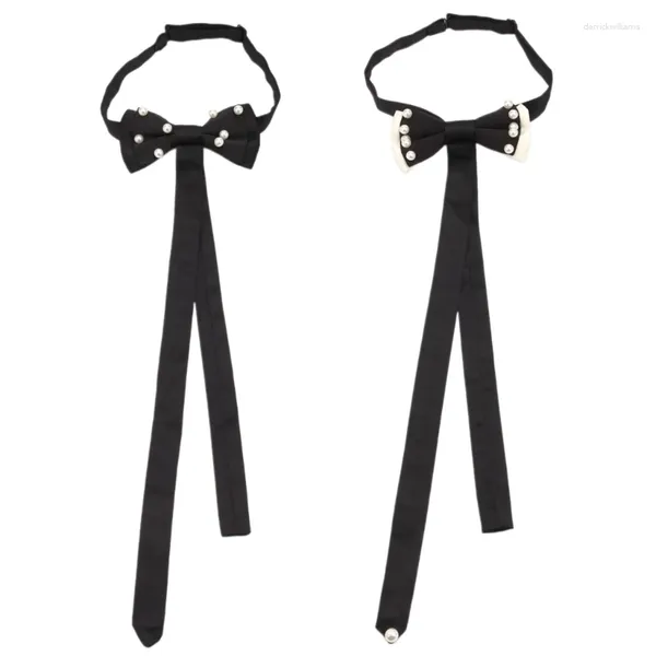 Bow Binds Yuyu Elegante Krawatten für Dame zartes Perlenanhänger Krawatte vorgebundener formelle Krawatte Mädchen Jungen Uniform Accessoires