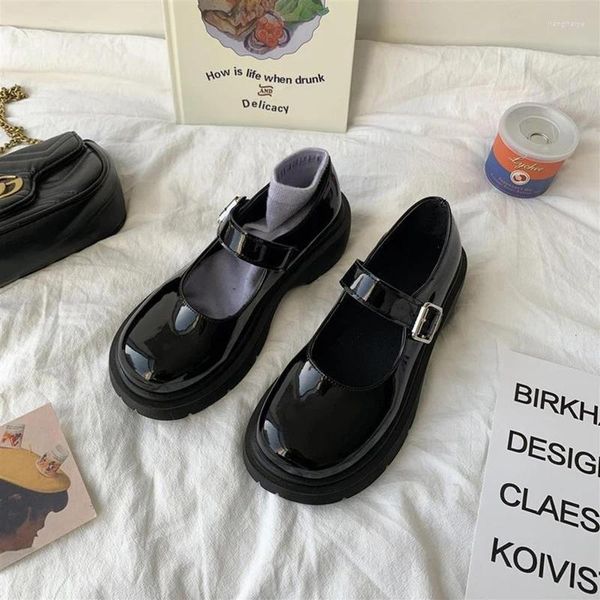 Lässige Schuhe Lolita Harajuku Größe 35-40 Japanische Frauen e Mädchen Cosplay Kostüme Plattform Chunky Schwarze Schüler Mary Jane