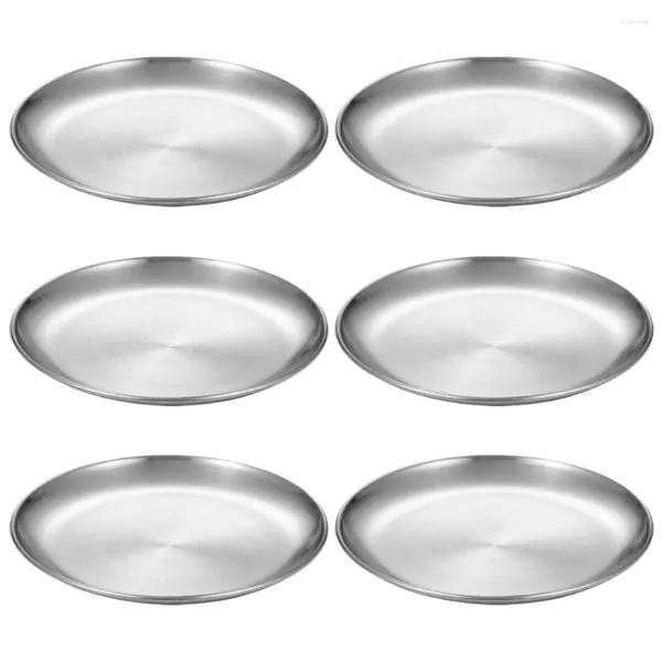 Placas 6 PCs Placa de aço inoxidável para crianças pequenos de jantar para crianças, bandeja de jóias de jóias para bebês