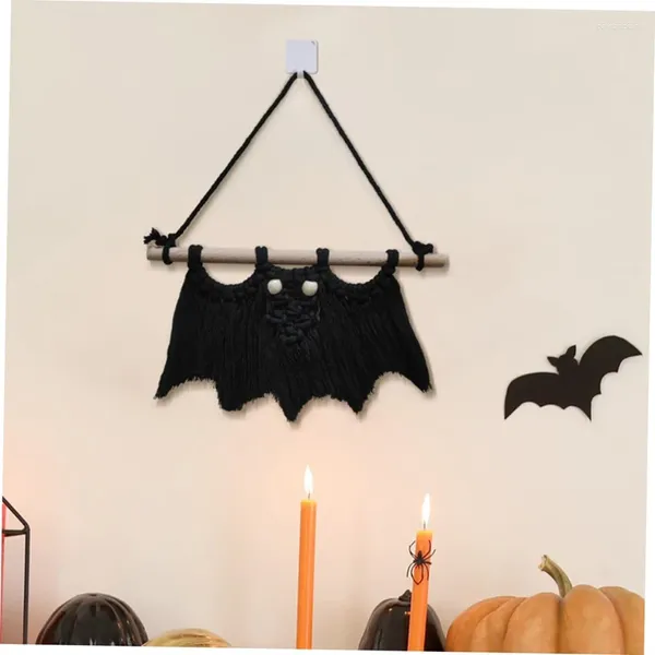 Arazzi decorazioni per la casa Halloween pipistrello a mano in tessuto nero pendente sospeso