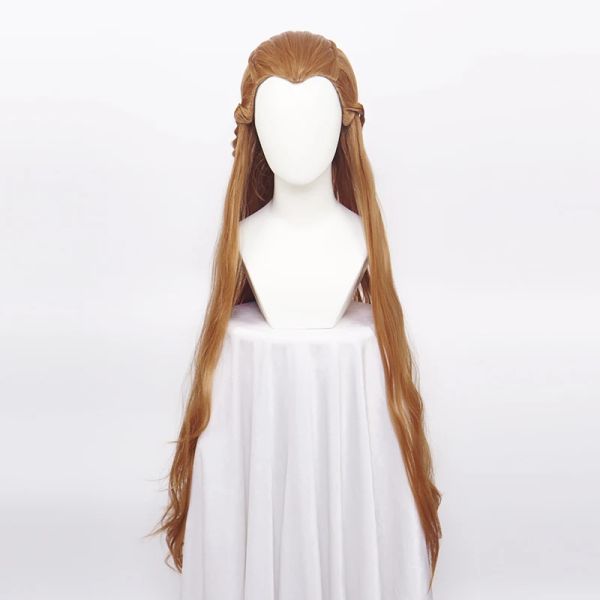 Perücken ccutoo synthetische 100cm Tauriel Cosplay Perücken braunes Haar Lange lockige Braids Halloween Party Spiel Rollenperiere mit + freien Perücken Cap