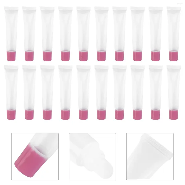 Garrafas de armazenamento 50 PCs Squeeze Tubo Lip Gloss Glaze Lipstick brilhante Diy Plástico Recipiente de plástico