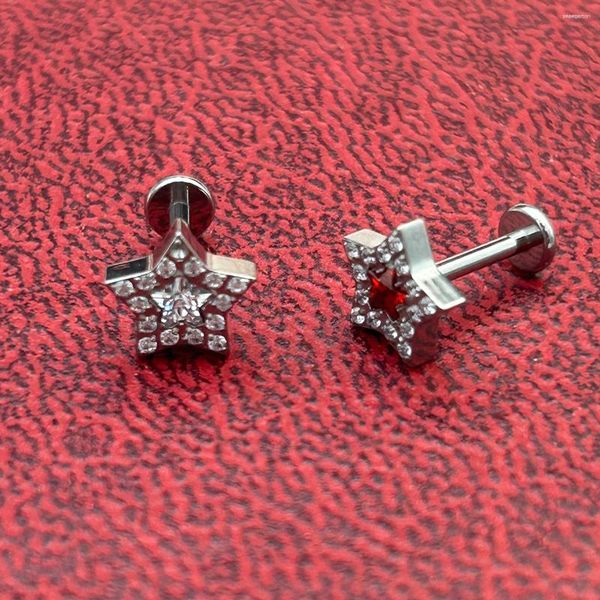 Brincos de garanhão G23 Titanium de cinco pontos TRAGUS CARTILAGEM DAI Piercing for Women 16g CZ Ear Pierc Body Jewelry