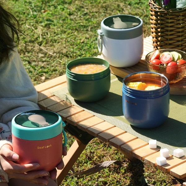 2024 Tragbarer Frühstückstasse mit Deckel und Löffel Multifunktions -Haferflocken -Tasse Getreide -Nuss -Joghurt -Becher -Snackbecher Kleine Lunchbox Suppenschale - für - für - für - für -