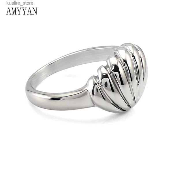 Clusterringe Einfache neue elegante einzigartige Sliver Ring Akzeptieren Sie kundenspezifische Laser für Mann Frauen Ehering Juwely Party Schmuck L240402