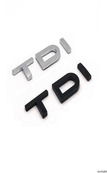 Letras pretas cromadas TDI Tampa do porta-malas Fender Emblemas Emblemas Emblema Emblema para A3 A4 A5 A6 A7 A8 S3 S4 R8 RSQ5 Q5 SQ5 Q3 Q7 Q84289123