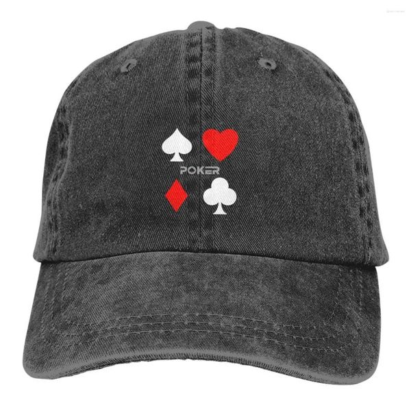 Ball Caps Poker Suite Klasik Beyzbol Teped Cap Sun Gölge Şapkalar Erkekler