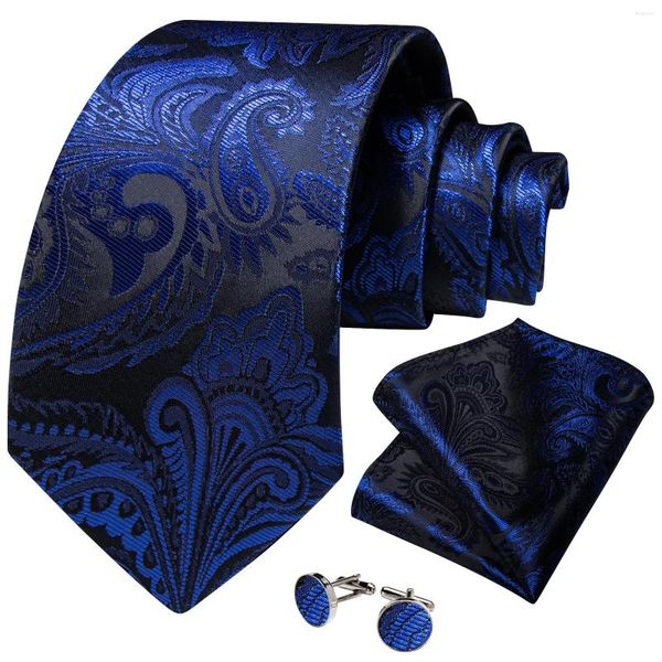 Yay Ties 8cm Lüks Kraliyet Mavisi Erkekler İçin Paisley İpek Jakard 150cm Uzunluk İş Düğün Boyun Kravat Aksesuarları Hediye