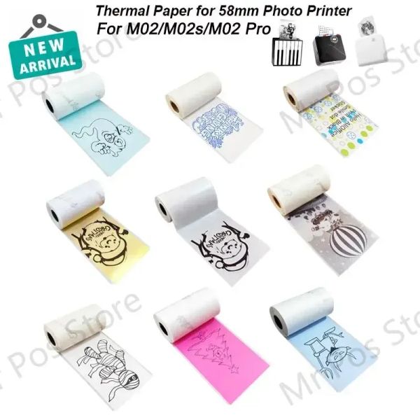 Papel Autoadesivo 53mm Papel térmico Papéis de etiqueta imprimível para M02/M02S/M02/T02 Proprinter Pocket para iPhone