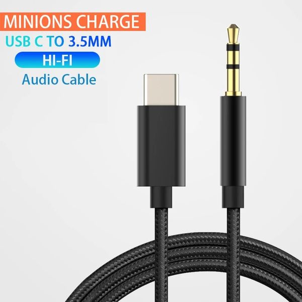 USB C a 3,5 mm Jack Aux Cavo DAC Type-C Audio Cabel per l'adattatore ausiliario per cuffie per altoparlanti per auto per Huawei Sumsang Xiaomi Vivo