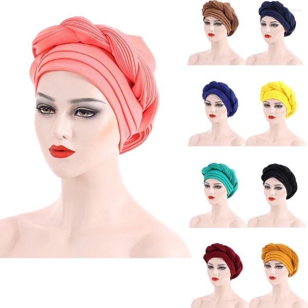 Ethnische Kleidung Nigeria African Auto Gele Aso Oke Headtie Frauen Kopftuch Hut Muslim Hijab Motorhaube Schal Wrap Turban Hochzeit Cap Braid