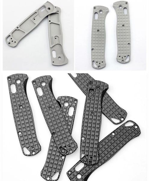 Werkzeuge 1 Paar Gitter Textur Patch Aluminiumlegierung Messer Shank Griff Griffe für BM -Fehler 535 Faltmesser Patch -Zubehör