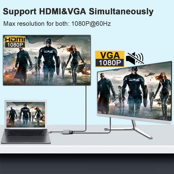USB C HDMI Tipo C a HDMI 4K Adattatore VGA USB 3.0 Video Audio Convertitore PD 87W Caricatore veloce per MacBook Pro Samsung S9 S10 Huawei