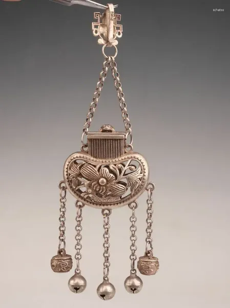 Декоративные статуэтки тибетский серебряный цветок лягушка выдалбливают табакерку бутылка кулон колокольчик старый