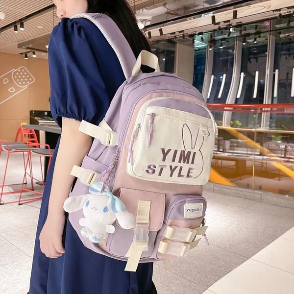 Backpack Bag Girls Girls Cute Zipper School Bags Ultra Light Light-Capacity Junior High Students Travel