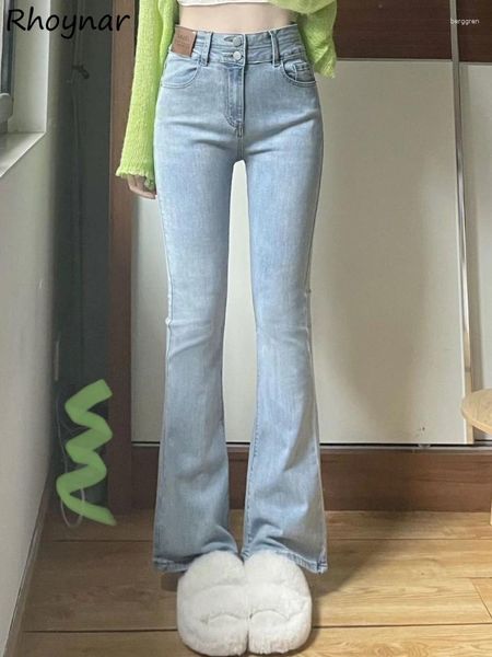 Jeans da donna chic ad alta vita con taglio di stivale ad alta vita Donne vintage Fashi