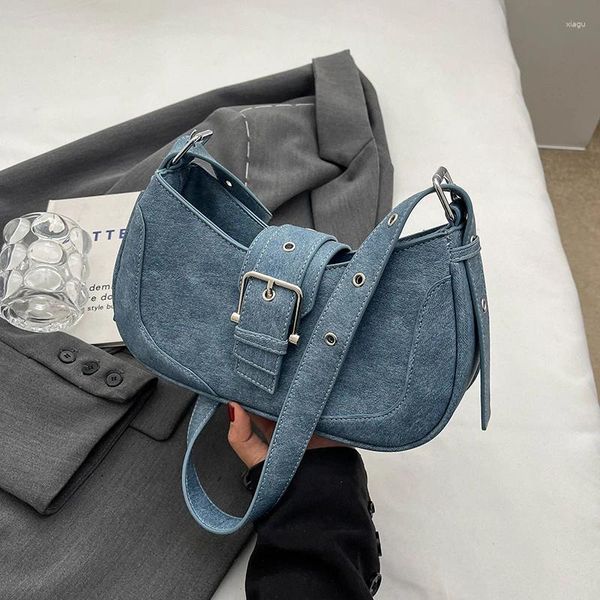Designer di tendenza alla moda in jeans Borsa per spalla per donna una borsetta casual e borse a tracolla del traverse da donna 2024 da donna