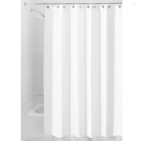 Cortinas de chuveiro IDesign forro de cortina de tecido impermeável branco extra longo 72