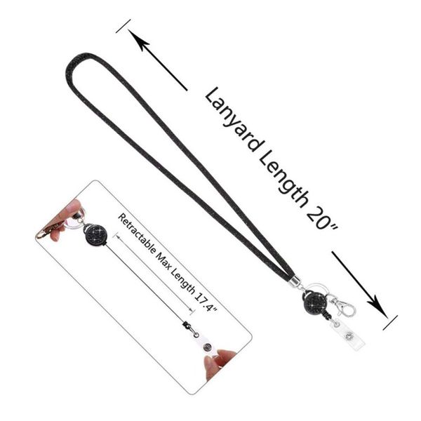 1pc Sparling ID -Kartenhalter einfache einziehbare Lanyard Tragbare Telefongurt Multi Color Keyring Lanyring für Schlüsselzubehör