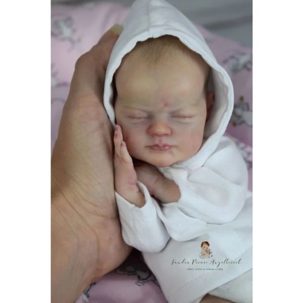 9 polegadas Mini bebê Reborn Doll Vinyl Wee Mouse não pintado Peças de boneca não montadas Kit de bebês em branco Reborn