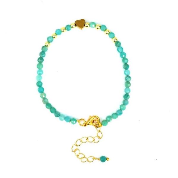 Braccialetti di fascino kft 14k oro oro naturale naturale da 4 mm sfacciate perle di cristallo a forma di pietra per le donne ragazze regolabili gioielli regolabili goccia goccia dhmo4