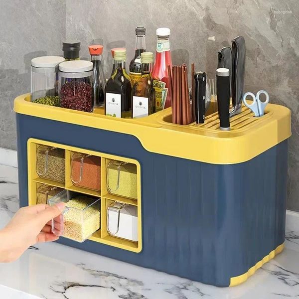 Küchenaufbewahrung HOOKI Offizielles Rack Gewürzbox Tischplatte Flasche Essstäbchen Messer Geschirr Multifunktional M