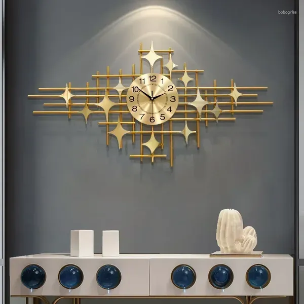 Relógios de parede Largwall Design moderno Decoração da sala de estar Luxo Digital Watch Home Decor RELOJ DE PARED Hierro
