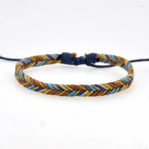 Bracelets de charme Braid Brail Braid Handmades Etnicas Multicoloras Brilhas de Irmandade de corda de tecido para homens