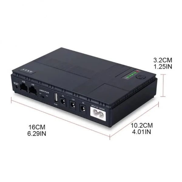 NUOVO 10400/8800 Mini Mini UPS portatili 5V/9V/12V Alimentazione non interruzione per WiFi, Adattatore di alimentazione di backup di grande capacità del router a grande capacità
