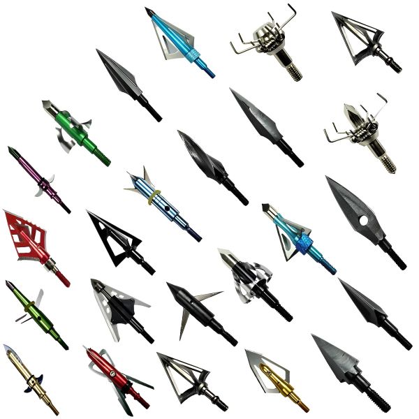 12pcs 100gn- 160gn Arrow Heads Dicas de largura Broadheads para flechas para caça de arco de arco de arco composto / recurso