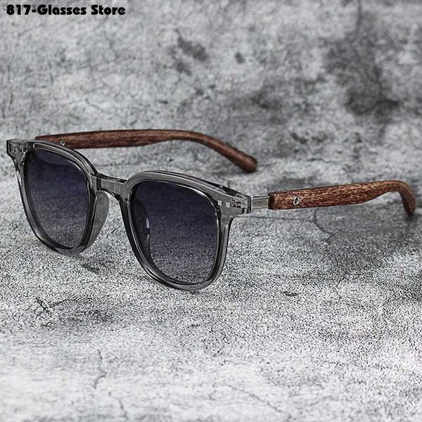 Sonnenbrille Herren Womens Mode Retro Holzkorn Sonnenbrillen Polarisierte UV -Schutzräder im Freien im Freien fotografieren L240403