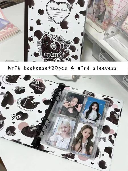 Notebooks Skysonic Black Cat A5 Ring Raccolta Book Set completo con maniche da 20 pcs, foto di libreria Postcards Binder KPOP Organizzatore KPOP